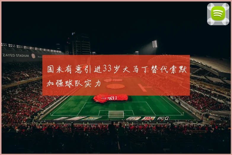 国米有意引进33岁大马丁替代索默加强球队实力